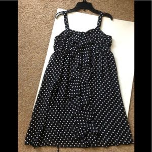 Justice Girl’s Sleeveless Polka Dots Black White Dress